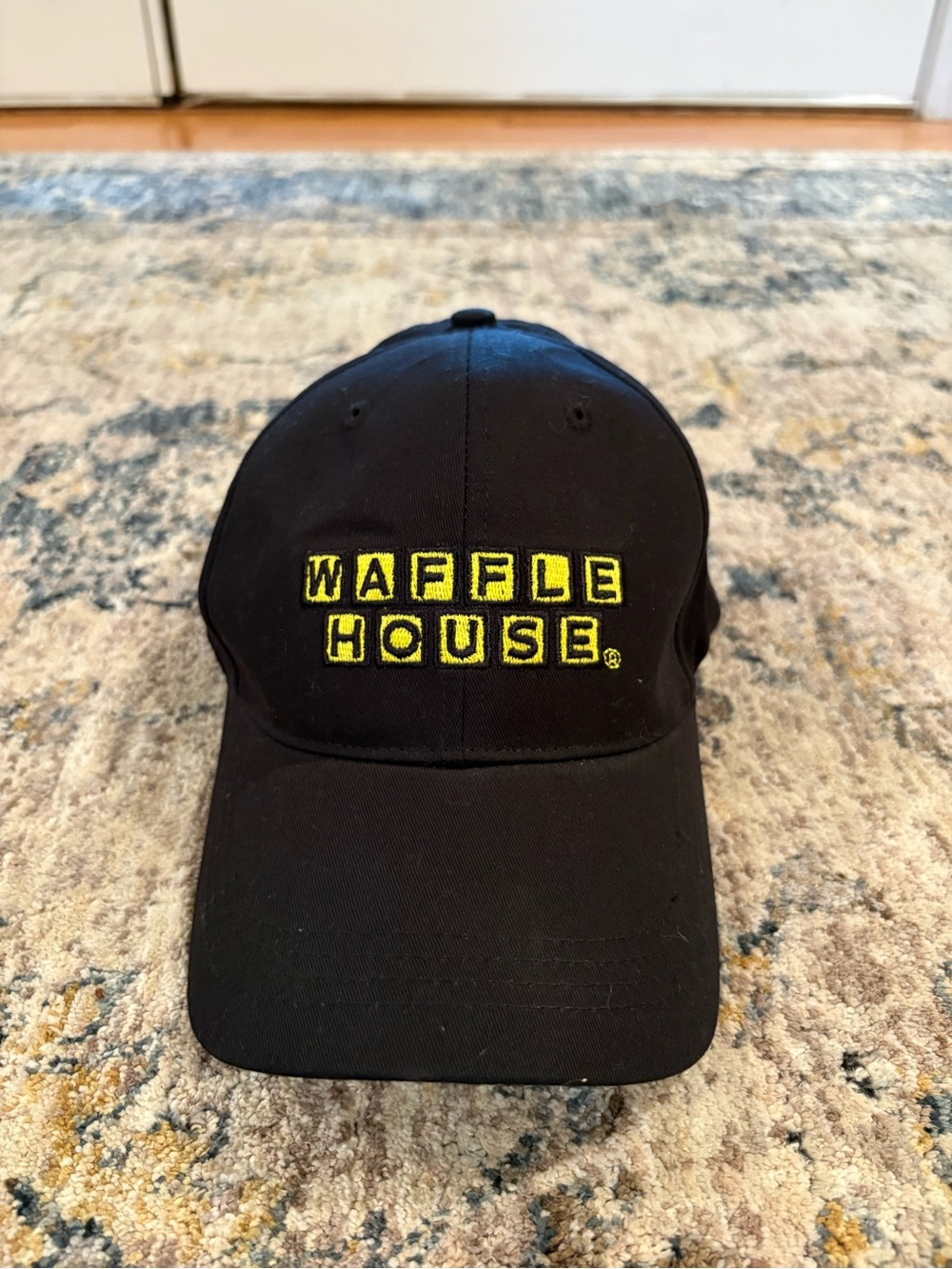 Authentic Waffle House Employee Hat Black Adjustable Logo Cap Restaurant Uniform